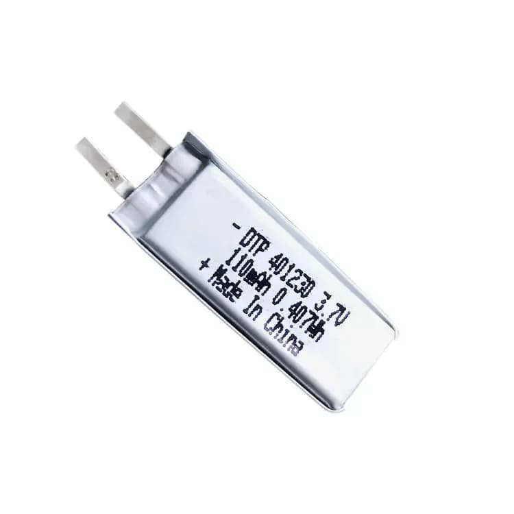 Ultra Thin Small Rechargeable Lithium Battery DTP401230 110mAh